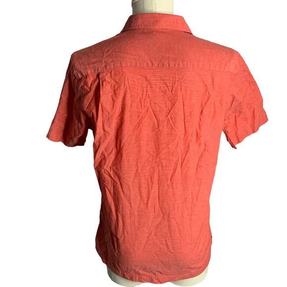 Van Heusen Air Button Up Short Sleeve Shirt S Red Pocket Cotton Blend Collared - Picture 4 of 6